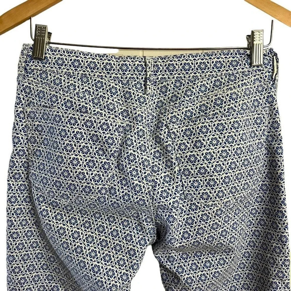 TopShop Moto Leigh Pants W30 Blue and White Geometric Pattern Skinny Leg Pants - Picture 4 of 7